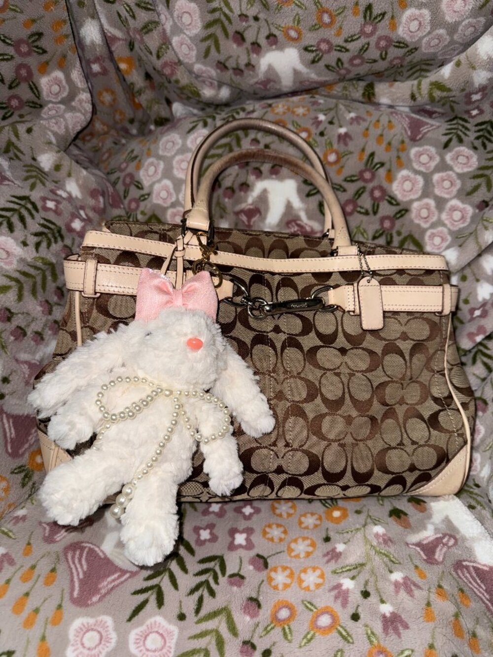 Coach Hamptons Signature C-print canvas carryall handbag